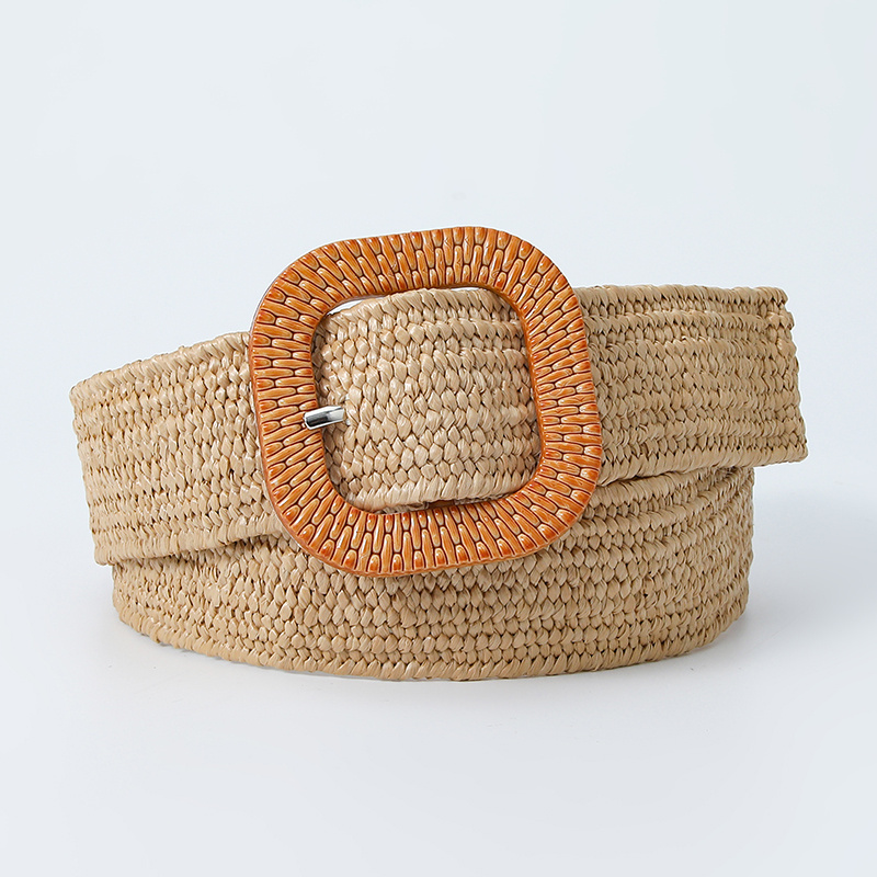 Candy Elastic Straw Belts Boho Braided Belts Casual Dress Belt Women Girdle